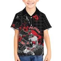 Personalised Hawaiian And Japanese Family Matching Off Shoulder Short Dress and Hawaiian Shirt Aloha Koi Fish Palaka Patterns - Polynesian Pride