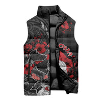 Personalised Hawaiian And Japanese Sleeveless Puffer Jacket Aloha Koi Fish Palaka Patterns - Polynesian Pride