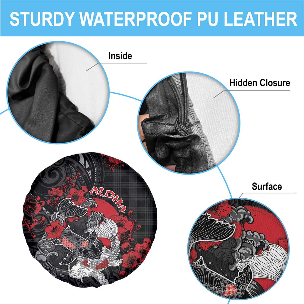 Hawaiian And Japanese Spare Tire Cover Aloha Koi Fish Palaka Patterns DT05 - Polynesian Pride