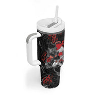 Personalised Hawaiian And Japanese Tumbler With Handle Aloha Koi Fish Palaka Patterns DT05 - Polynesian Pride