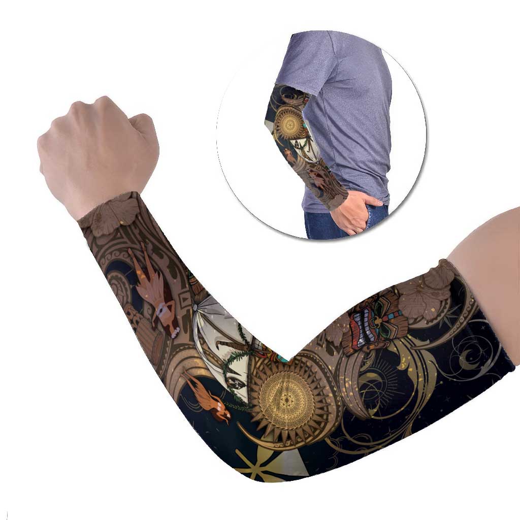 Hawaii Makahiki Arm Sleeves Polynesian Sky And Earth - Polynesian Pride