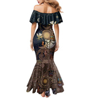 Hawaii Makahiki Family Matching Mermaid Dress and Hawaiian Shirt Polynesian Sky And Earth DT05 - Polynesian Pride