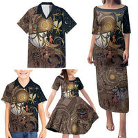 Hawaii Makahiki Family Matching Puletasi and Hawaiian Shirt Polynesian Sky And Earth - Polynesian Pride