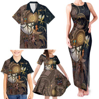Hawaii Makahiki Family Matching Tank Maxi Dress and Hawaiian Shirt Polynesian Sky And Earth DT05 - Polynesian Pride