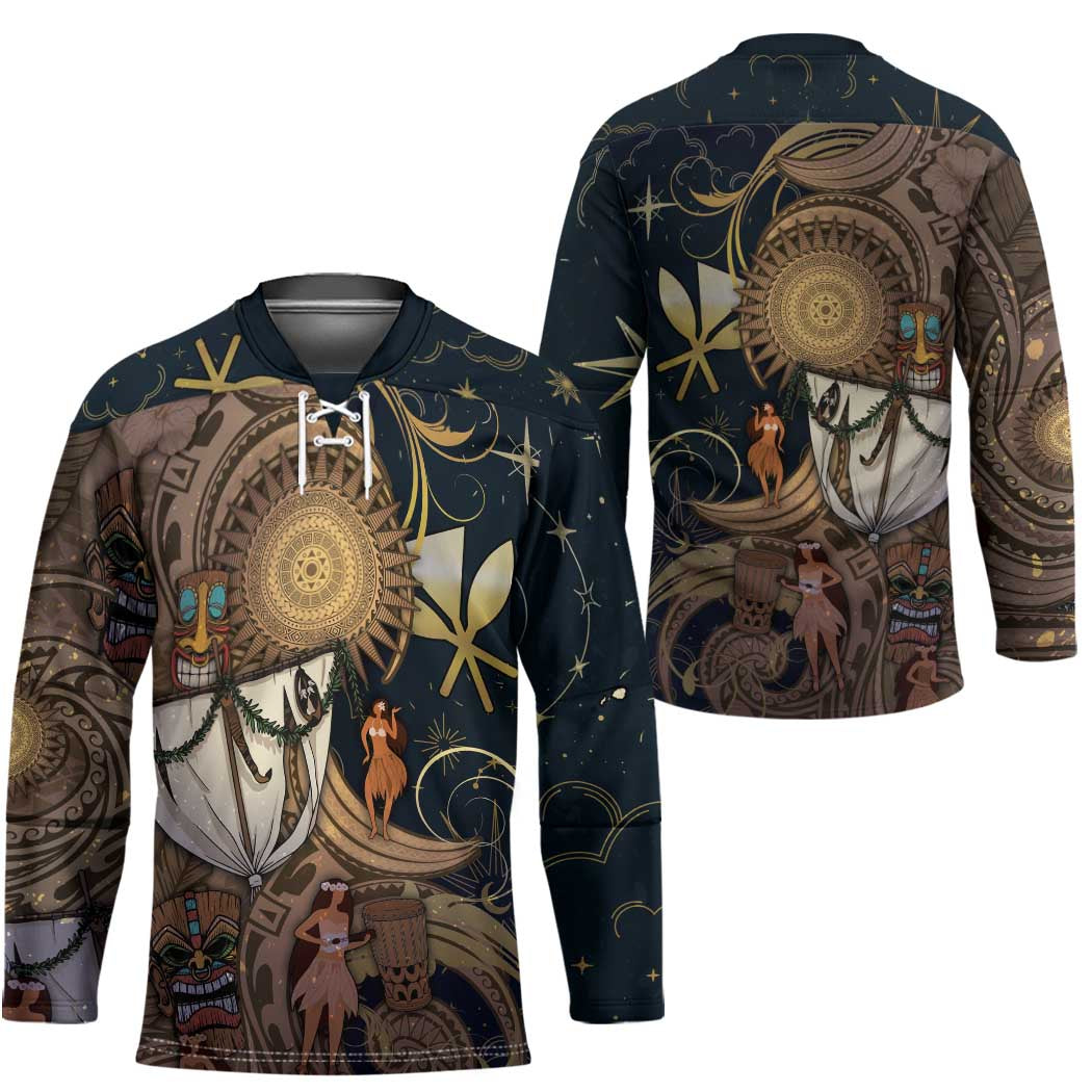 Hawaii Makahiki Hockey Jersey Polynesian Sky And Earth - Polynesian Pride