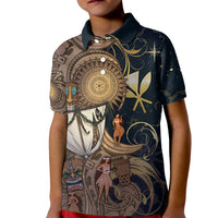 Hawaii Makahiki Kid Polo Shirt Polynesian Sky And Earth DT05 Kid Gold - Polynesian Pride