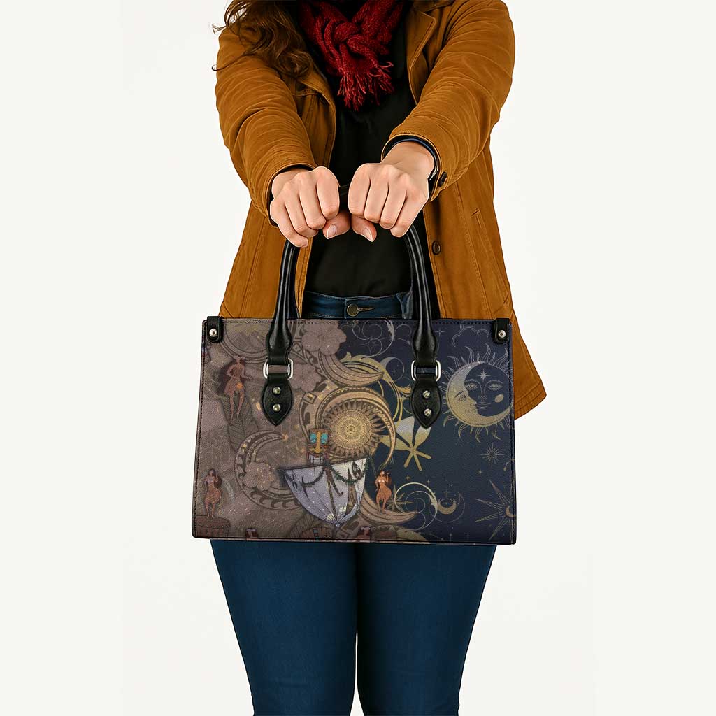 Hawaii Makahiki Leather Bag Polynesian Sky And Earth DT05 - Polynesian Pride