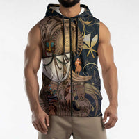 Hawaii Makahiki Sleeveless Zip Hoodie Polynesian Sky And Earth DT05 - Polynesian Pride