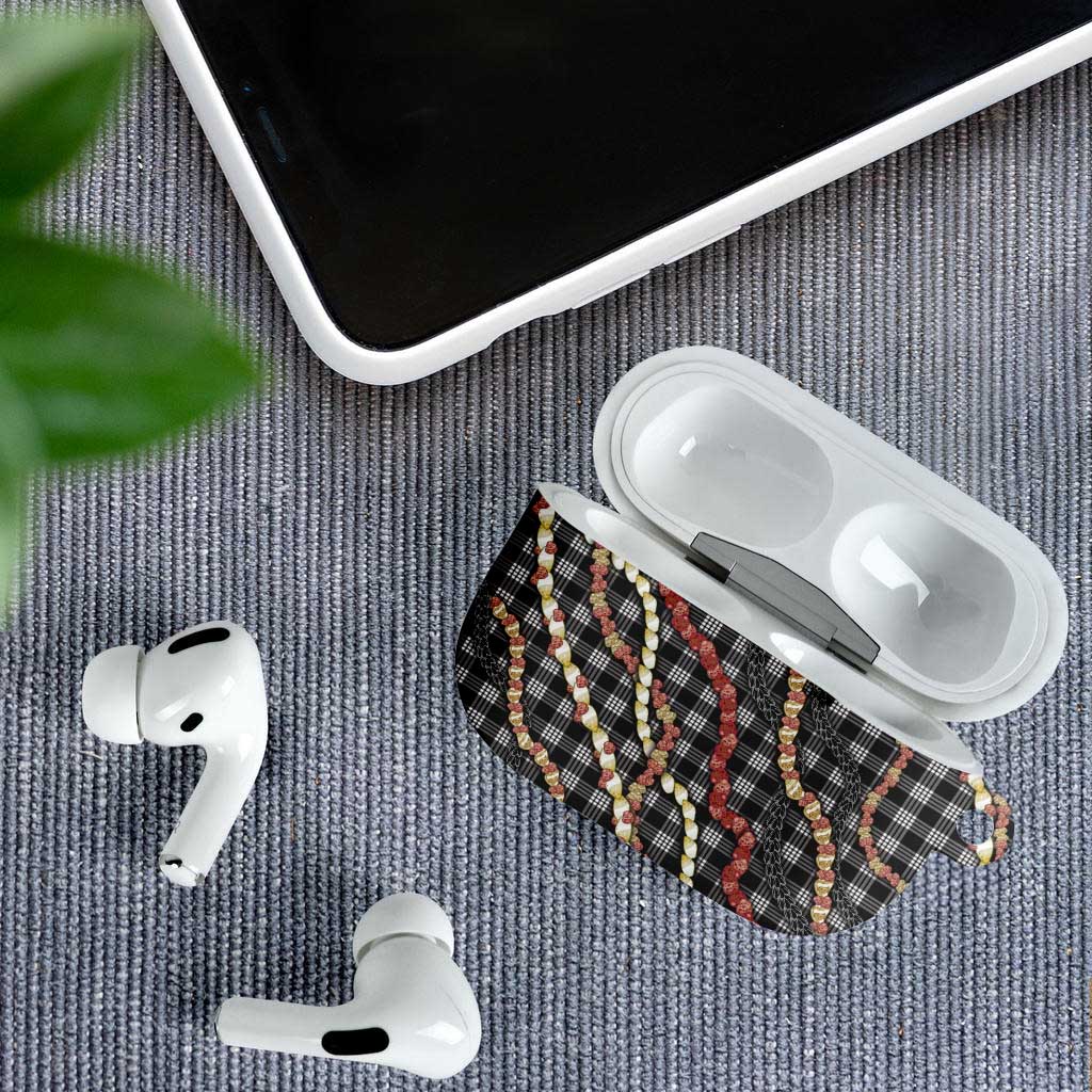 Hawaii Palaka Niihau Shell Lei AirPods Case Tropical Island Plaid Patterns