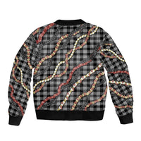Hawaii Palaka Niihau Shell Lei Bomber Jacket Tropical Island Plaid Patterns