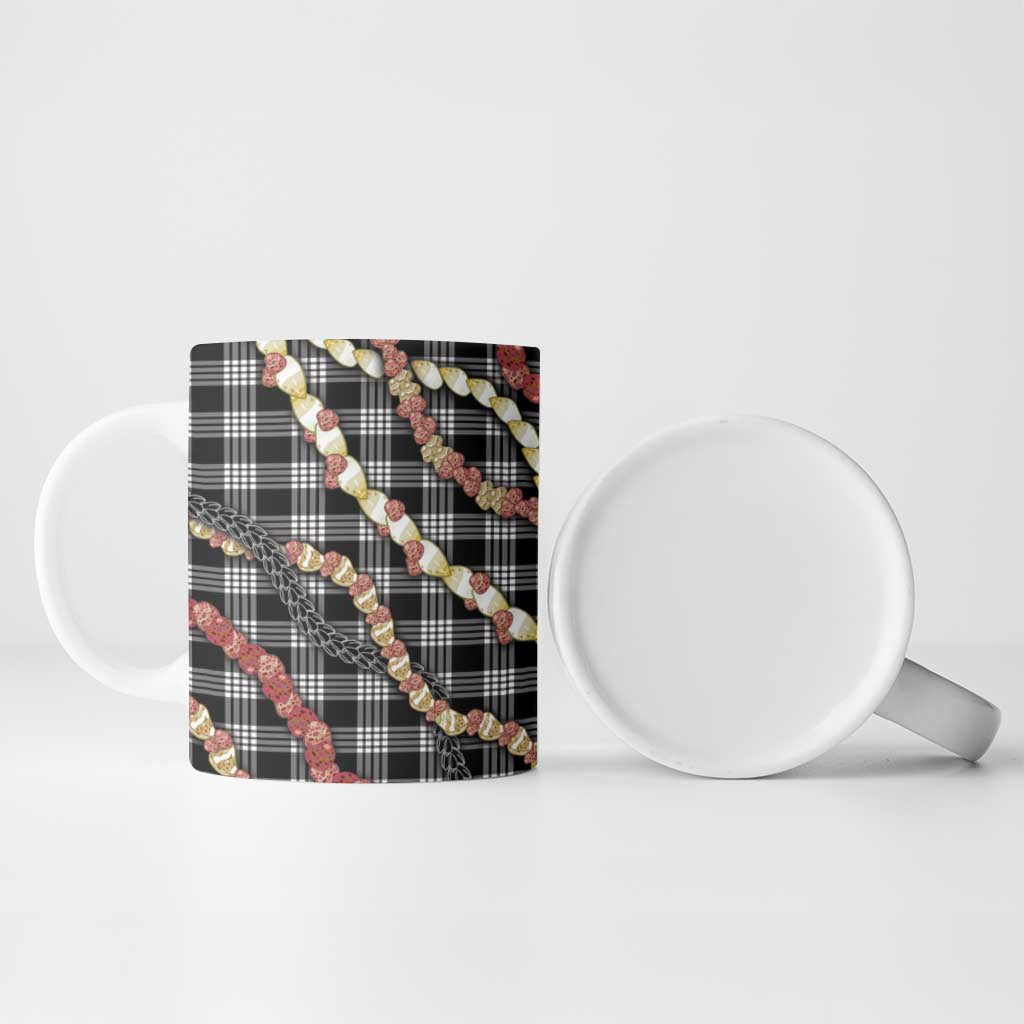 Hawaii Palaka Niihau Shell Lei Ceramic Mug Tropical Island Plaid Patterns