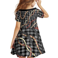Hawaii Palaka Niihau Shell Lei Family Matching Summer Maxi Dress and Hawaiian Shirt Tropical Island Plaid Patterns