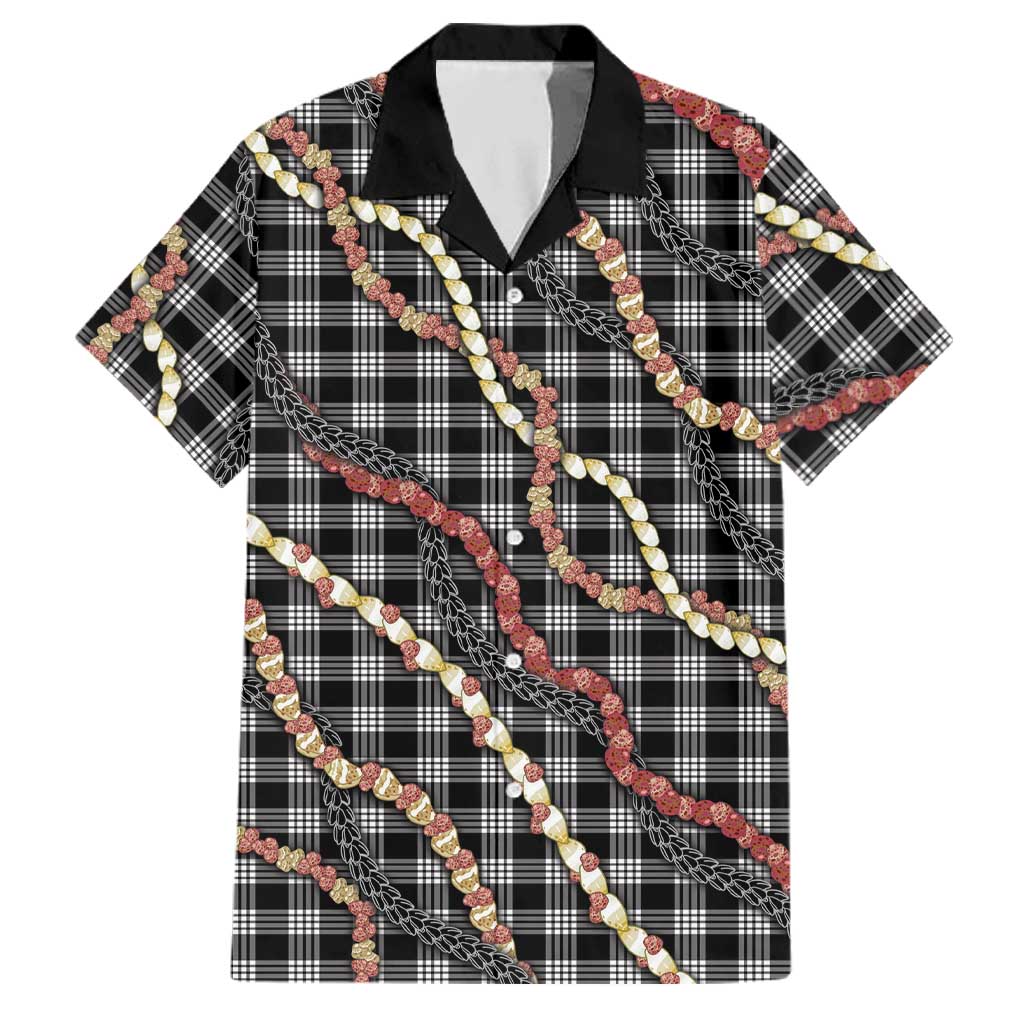 Hawaii Palaka Niihau Shell Lei Family Matching Summer Maxi Dress and Hawaiian Shirt Tropical Island Plaid Patterns