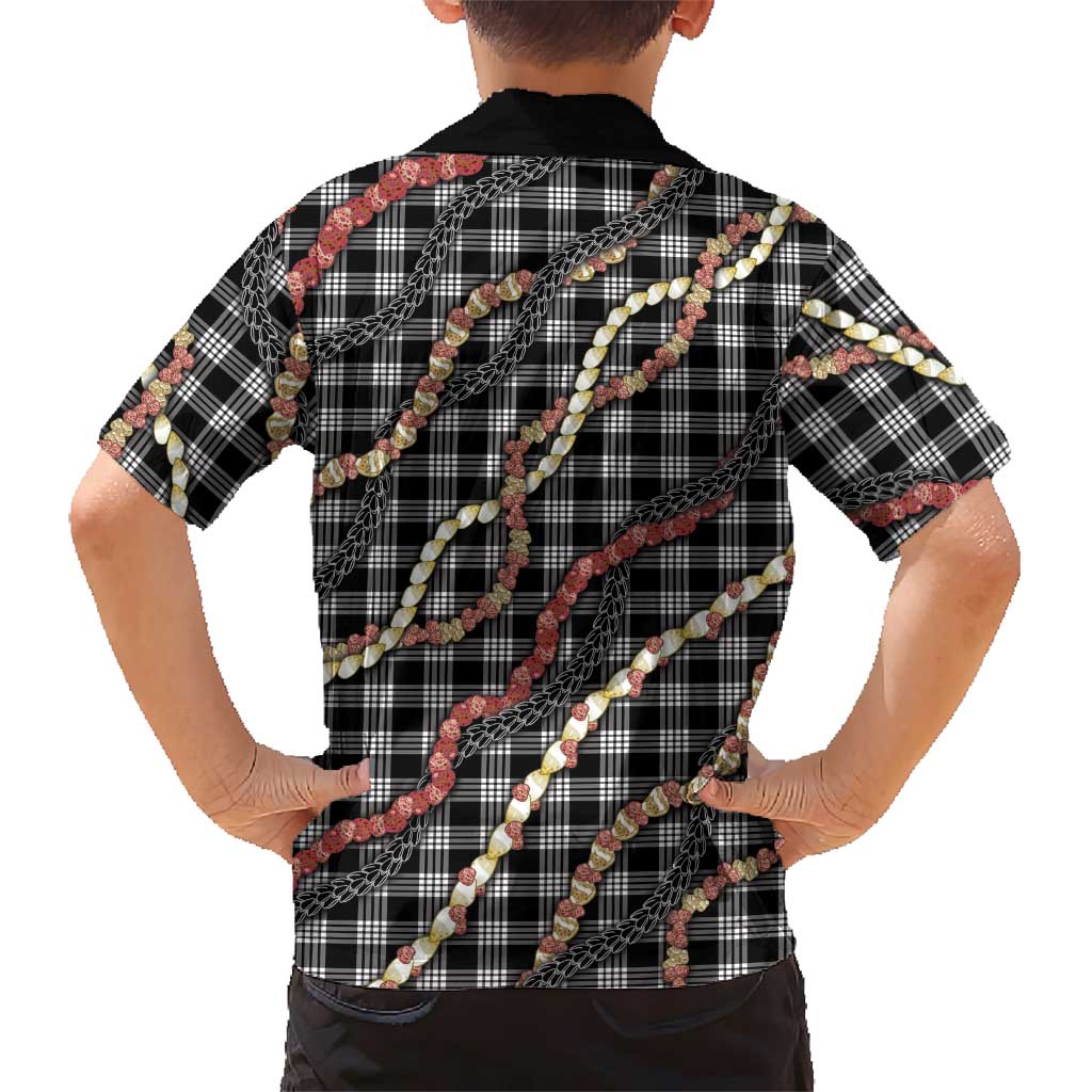 Hawaii Palaka Niihau Shell Lei Kid Hawaiian Shirt Tropical Island Plaid Patterns DT05 - Polynesian Pride