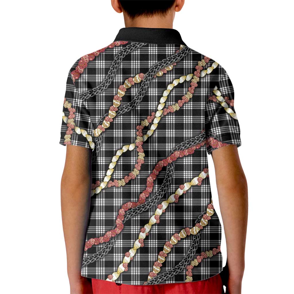 Hawaii Palaka Niihau Shell Lei Kid Polo Shirt Tropical Island Plaid Patterns