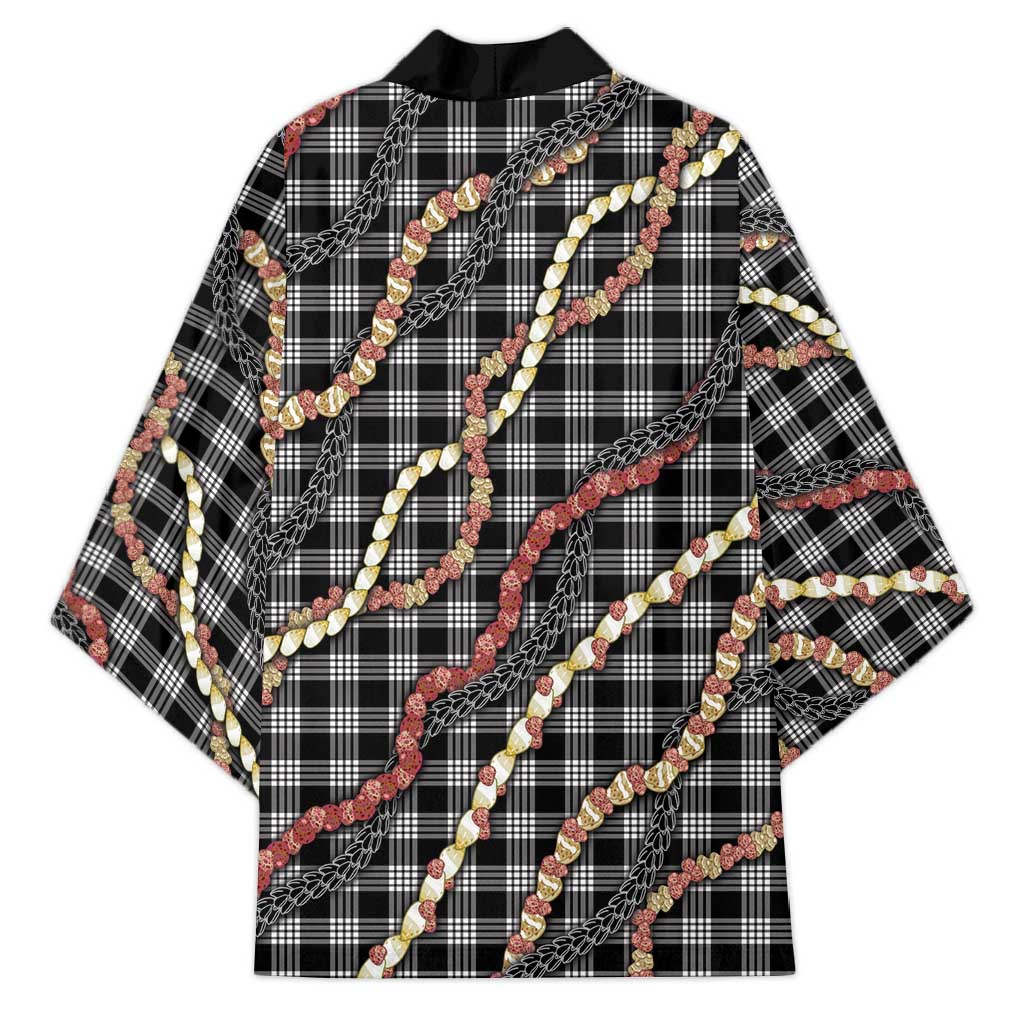 Hawaii Palaka Niihau Shell Lei Kimono Tropical Island Plaid Patterns