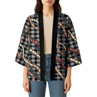 Hawaii Palaka Niihau Shell Lei Kimono Tropical Island Plaid Patterns