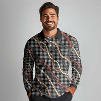 Hawaii Palaka Niihau Shell Lei Long Sleeve Polo Shirt Tropical Island Plaid Patterns DT05 - Polynesian Pride