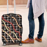 Hawaii Palaka Niihau Shell Lei Luggage Cover Tropical Island Plaid Patterns DT05 Black - Polynesian Pride