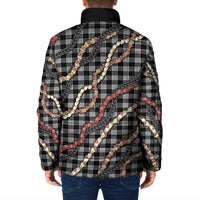 Hawaii Palaka Niihau Shell Lei Padded Jacket Tropical Island Plaid Patterns