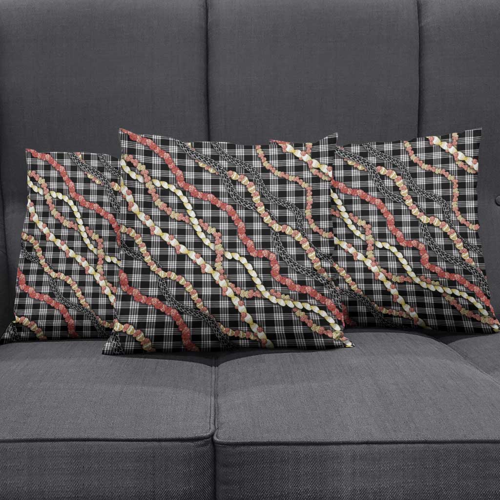 Hawaii Palaka Niihau Shell Lei Pillow Cover Tropical Island Plaid Patterns
