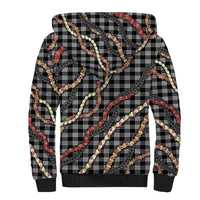 Hawaii Palaka Niihau Shell Lei Sherpa Hoodie Tropical Island Plaid Patterns DT05 - Polynesian Pride