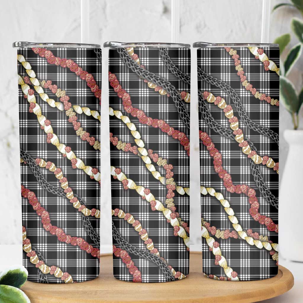 Hawaii Palaka Niihau Shell Lei Skinny Tumbler Tropical Island Plaid Patterns