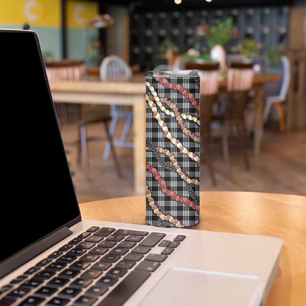 Hawaii Palaka Niihau Shell Lei Skinny Tumbler Tropical Island Plaid Patterns