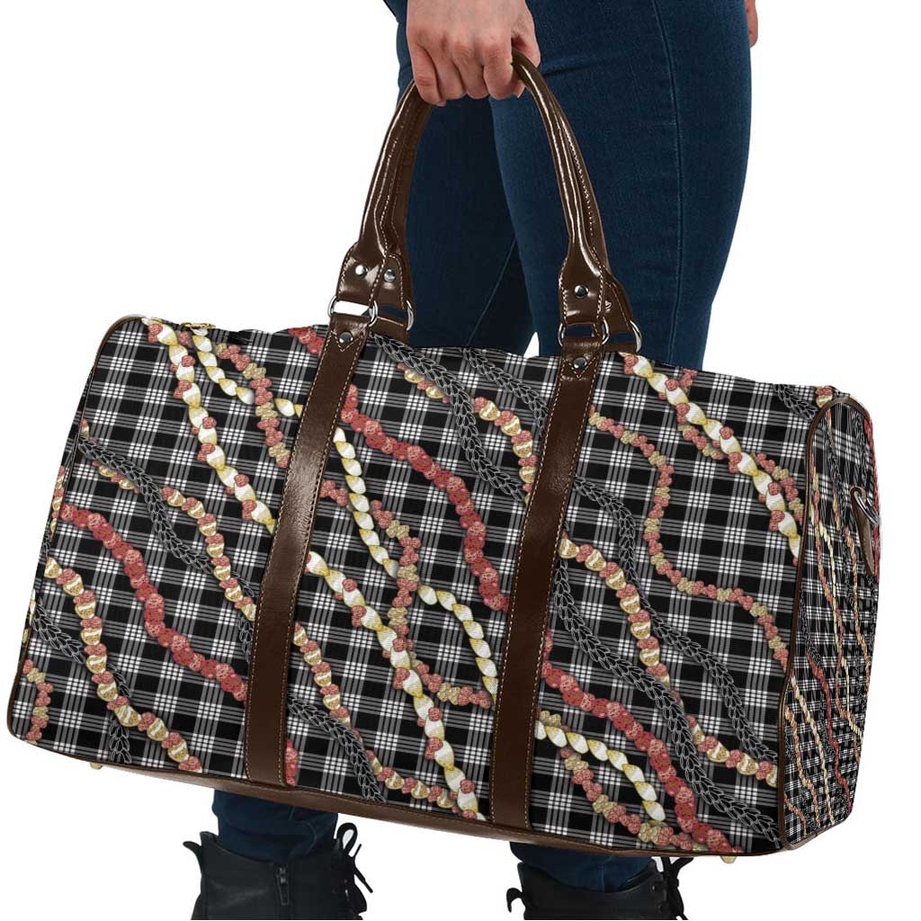 Hawaii Palaka Niihau Shell Lei Travel Bag Tropical Island Plaid Patterns