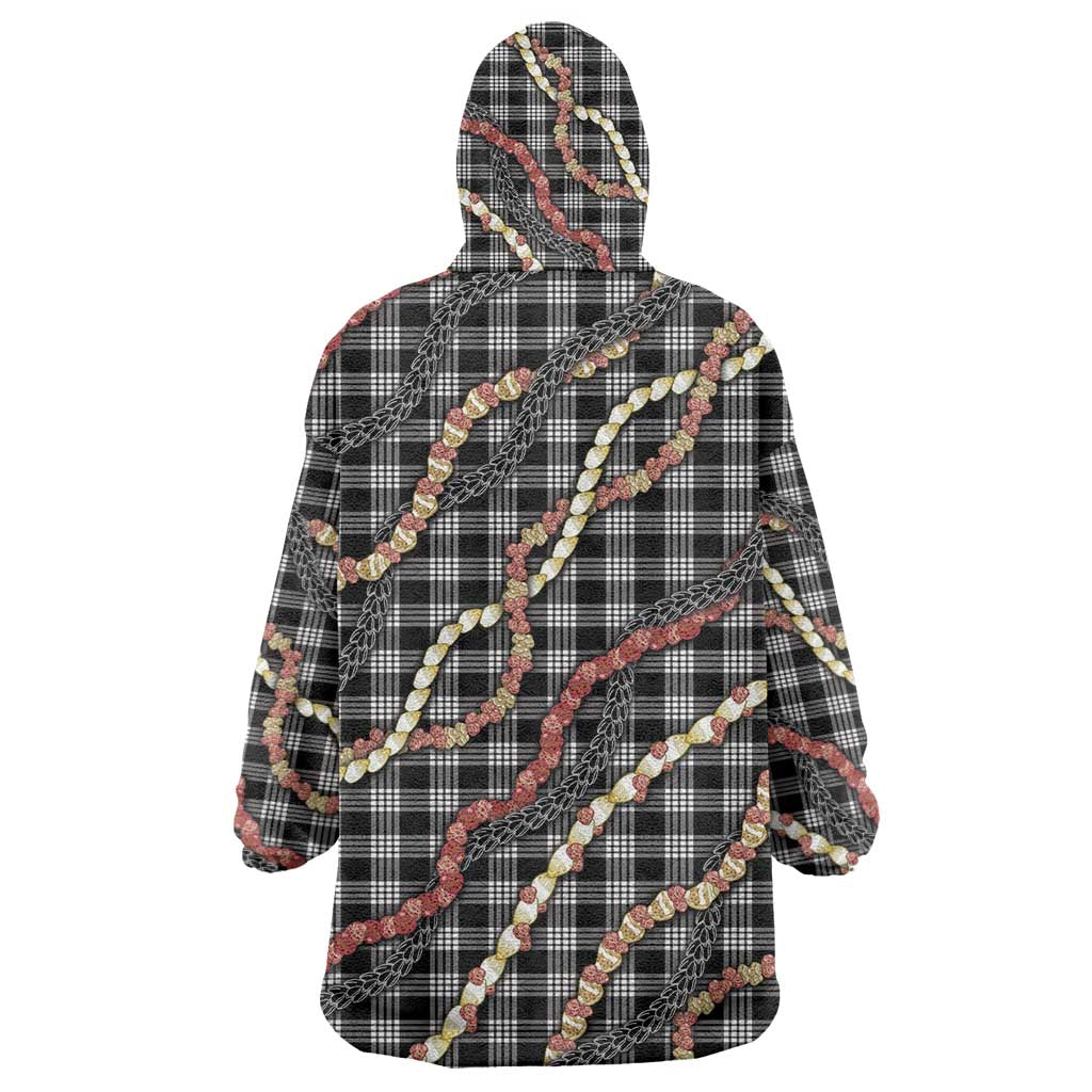 Hawaii Palaka Niihau Shell Lei Wearable Blanket Hoodie Tropical Island Plaid Patterns