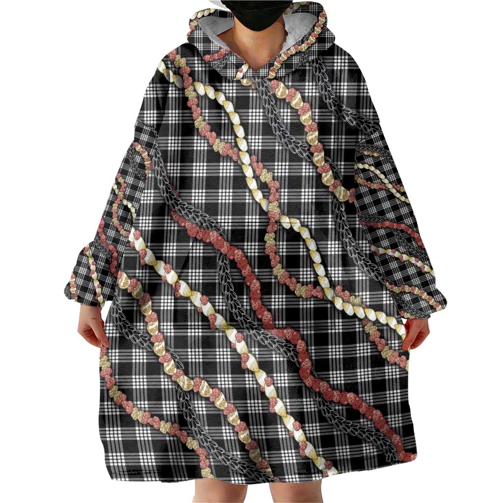 Hawaii Palaka Niihau Shell Lei Wearable Blanket Hoodie Tropical Island Plaid Patterns