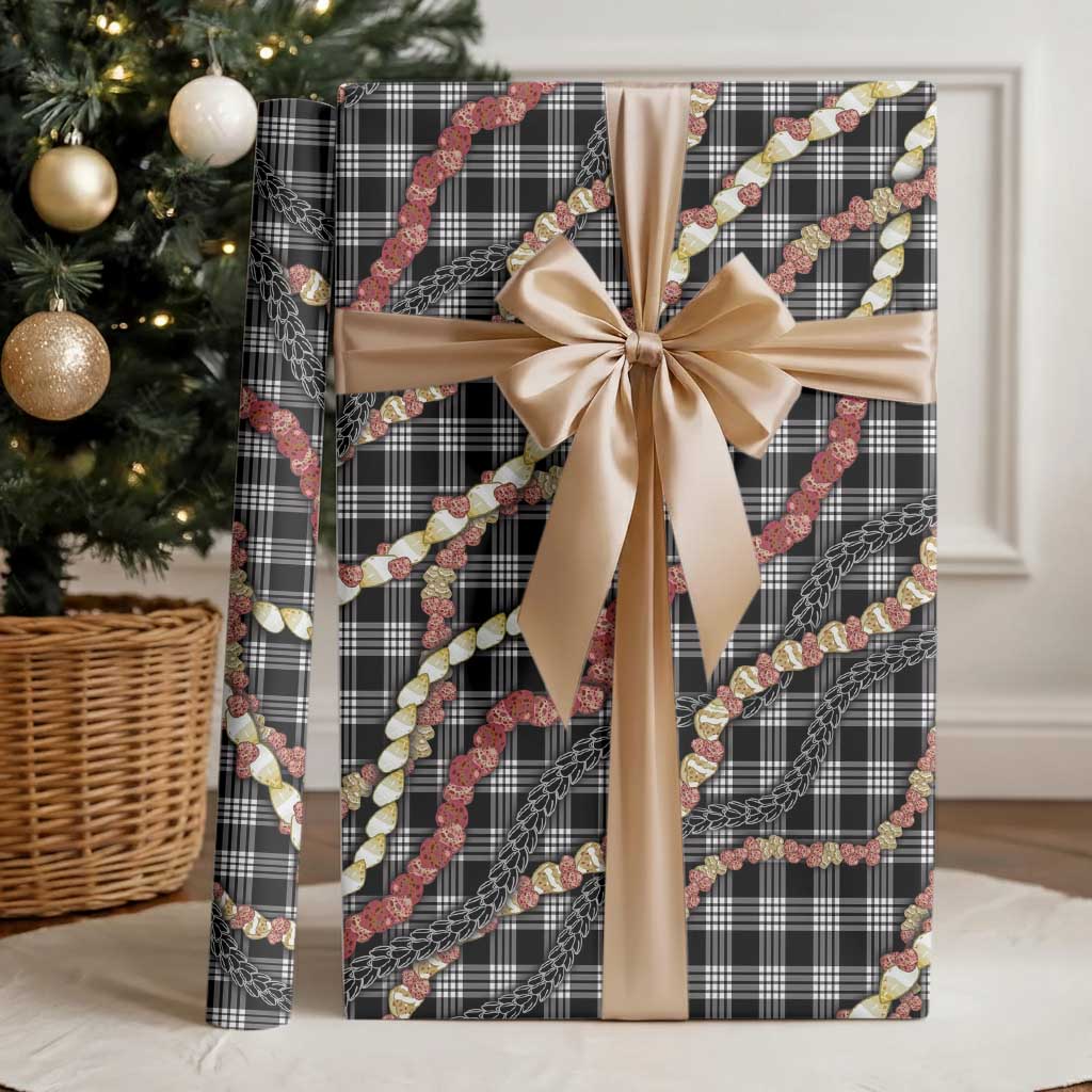 Hawaii Palaka Niihau Shell Lei Wrapping Paper Tropical Island Plaid Patterns