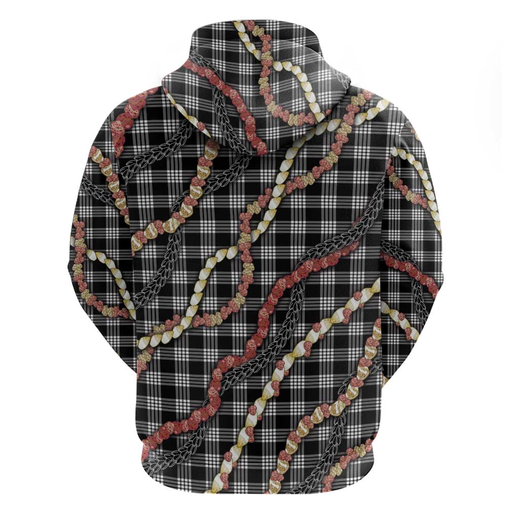 Hawaii Palaka Niihau Shell Lei Zip Hoodie Tropical Island Plaid Patterns