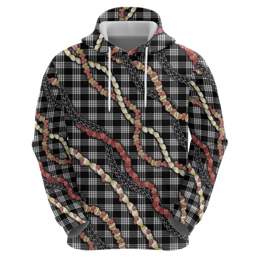 Hawaii Palaka Niihau Shell Lei Zip Hoodie Tropical Island Plaid Patterns
