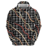 Hawaii Palaka Niihau Shell Lei Zip Hoodie Tropical Island Plaid Patterns