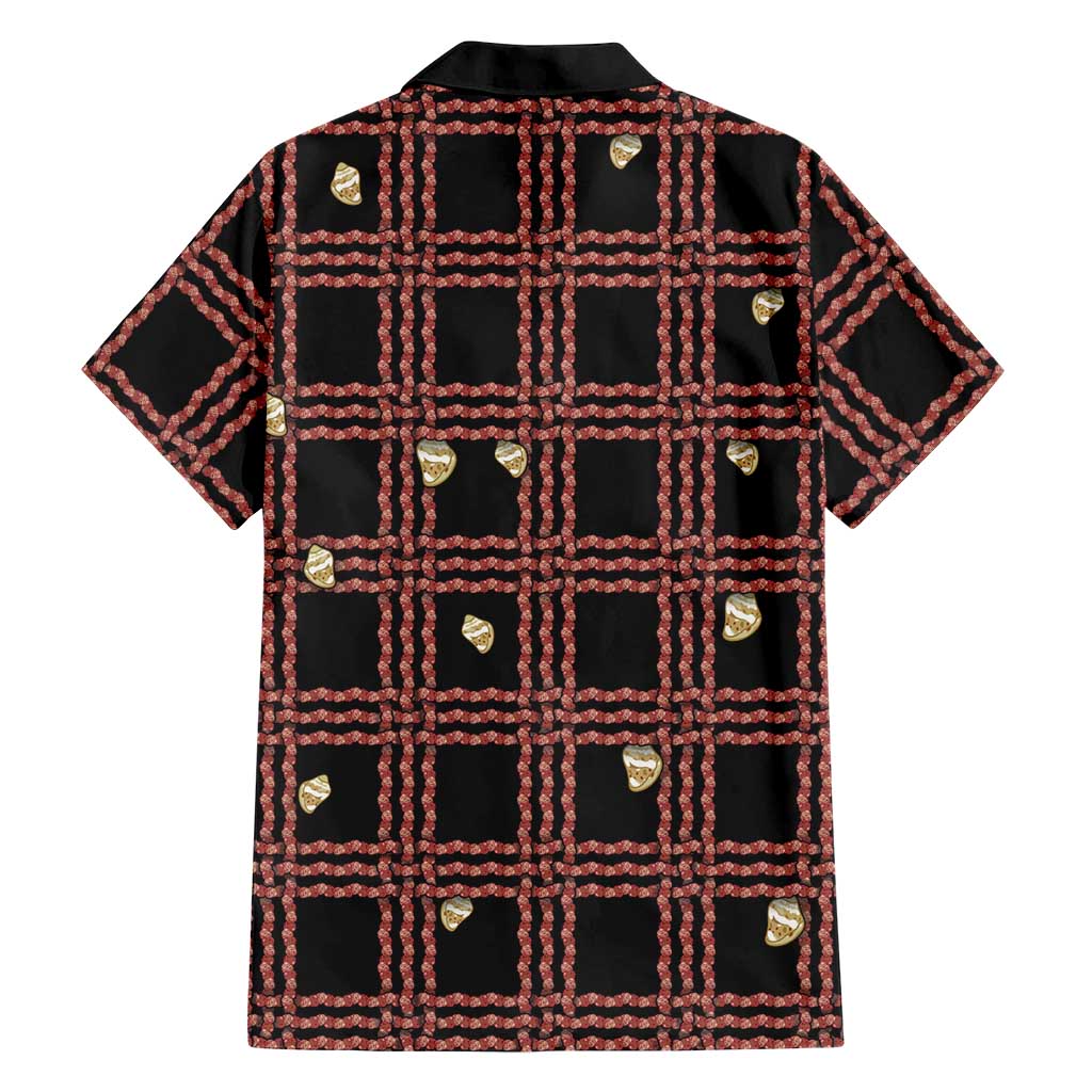 Hawaii Palaka Kahelelani Shell Lei Costume Family Matching Long Sleeve Bodycon Dress and Hawaiian Shirt Plaid Patterns