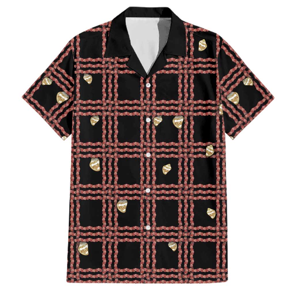 Hawaii Palaka Kahelelani Shell Lei Costume Family Matching Off Shoulder Short Dress and Hawaiian Shirt Plaid Patterns