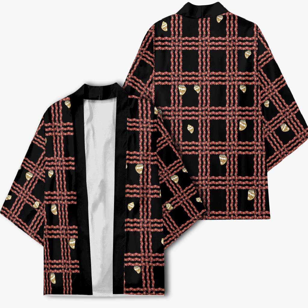 Hawaii Palaka Kahelelani Shell Lei Costume Kimono Plaid Patterns