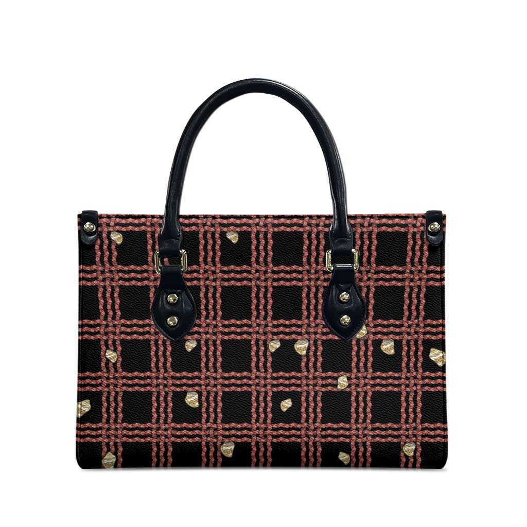 Hawaii Palaka Kahelelani Shell Lei Costume Leather Bag Plaid Patterns