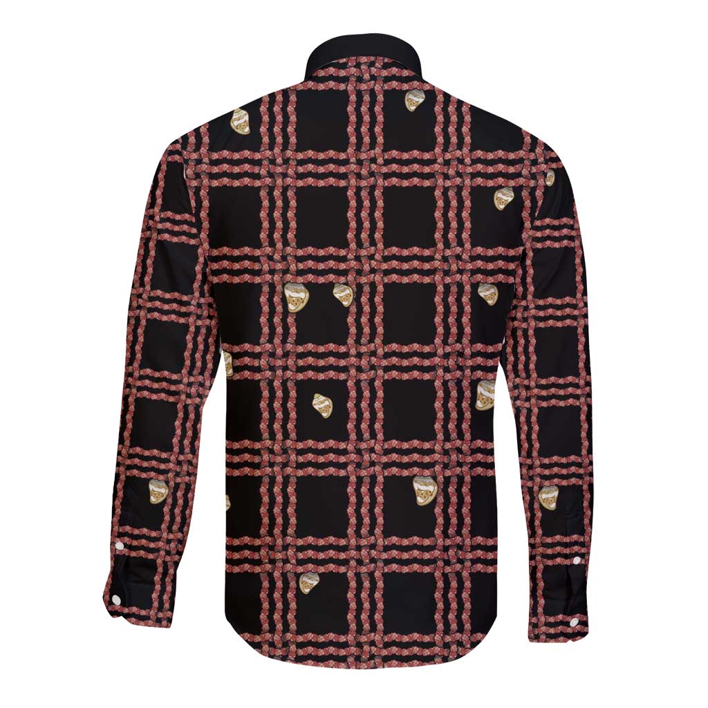 Hawaii Palaka Kahelelani Shell Lei Costume Long Sleeve Button Shirt Plaid Patterns