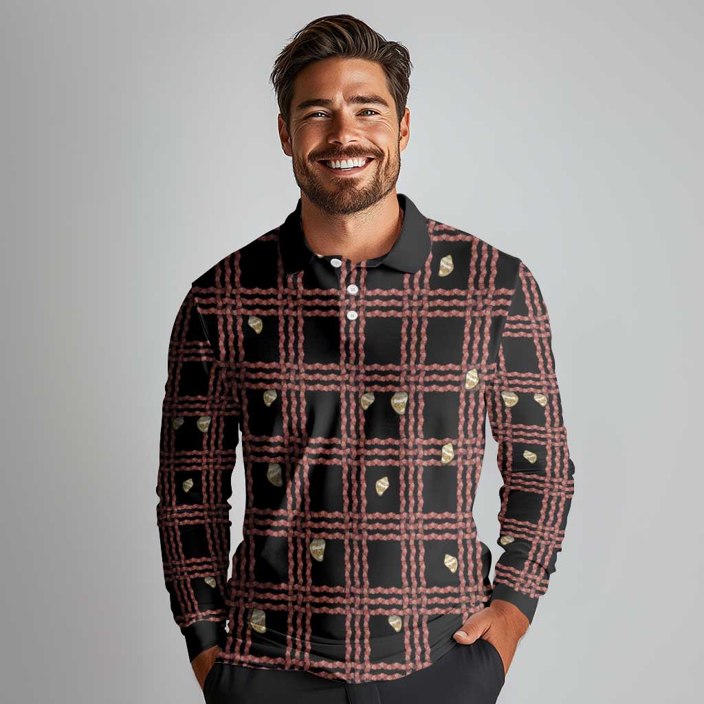 Hawaii Palaka Kahelelani Shell Lei Costume Long Sleeve Polo Shirt Plaid Patterns DT05 - Polynesian Pride
