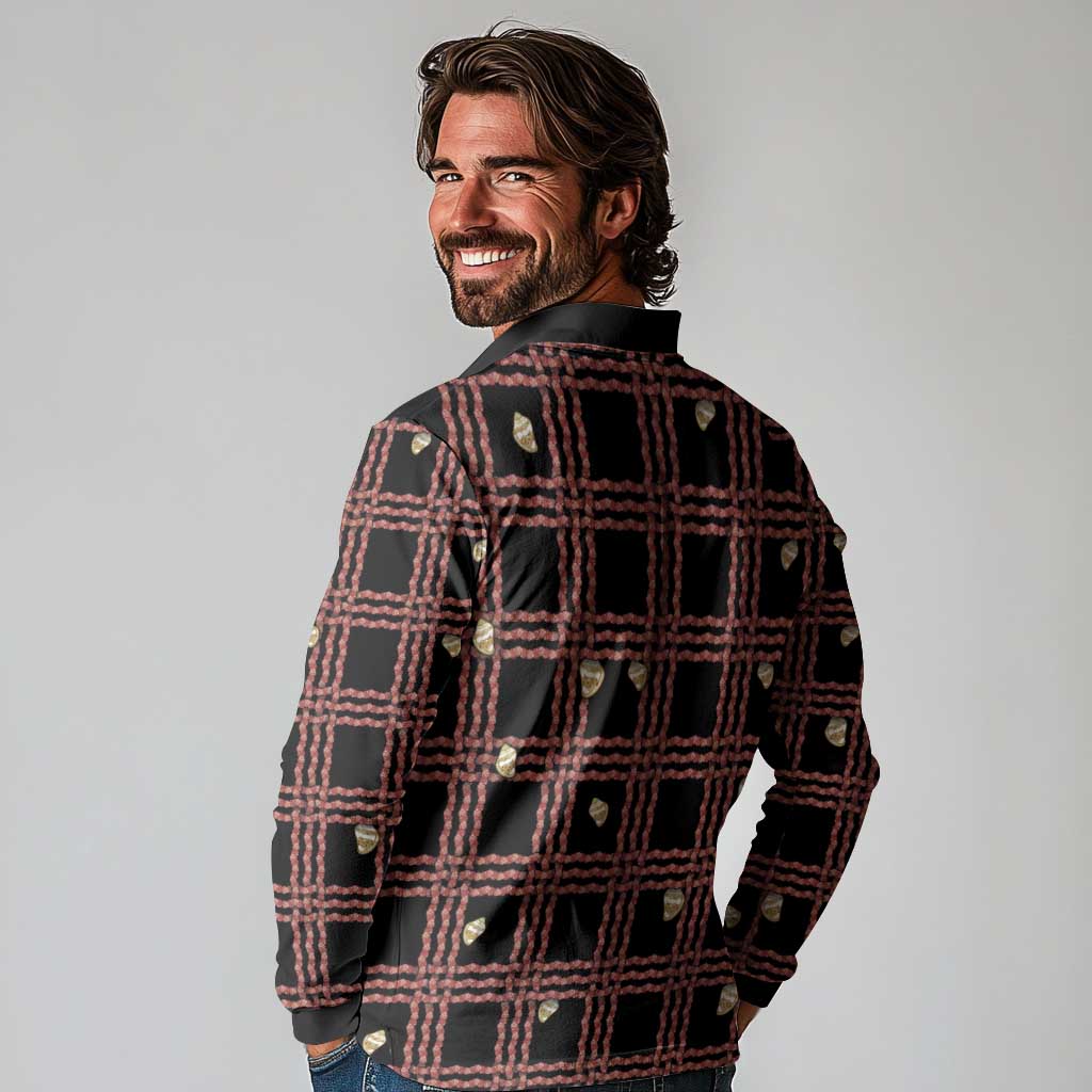 Hawaii Palaka Kahelelani Shell Lei Costume Long Sleeve Polo Shirt Plaid Patterns DT05 - Polynesian Pride