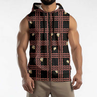 Hawaii Palaka Kahelelani Shell Lei Costume Sleeveless Zip Hoodie Plaid Patterns DT05 - Polynesian Pride