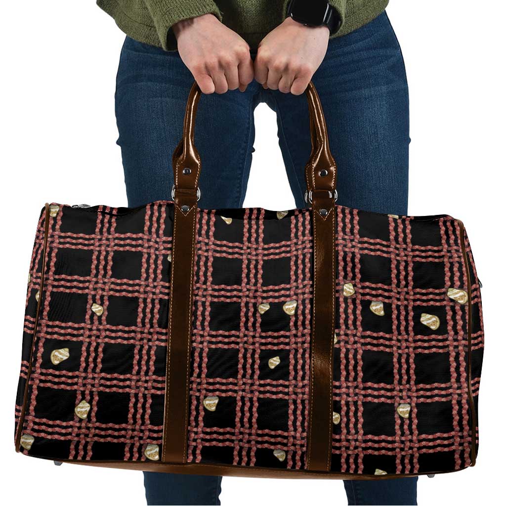Hawaii Palaka Kahelelani Shell Lei Costume Travel Bag Plaid Patterns