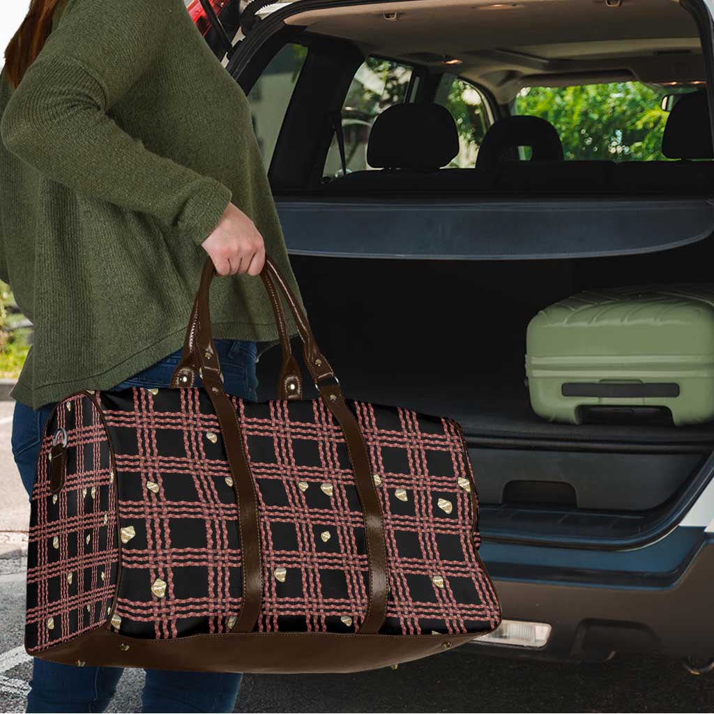 Hawaii Palaka Kahelelani Shell Lei Costume Travel Bag Plaid Patterns
