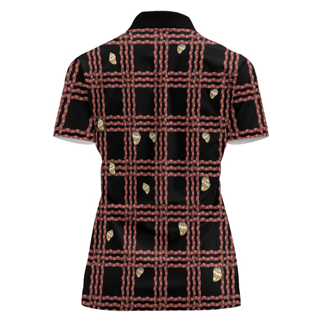 Hawaii Palaka Kahelelani Shell Lei Costume Women Polo Shirt Plaid Patterns DT05 - Polynesian Pride
