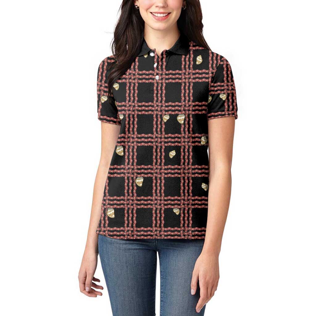 Hawaii Palaka Kahelelani Shell Lei Costume Women Polo Shirt Plaid Patterns DT05 - Polynesian Pride