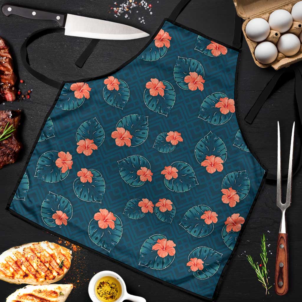 Hawaii Monstera Apron Hibiscus Flowers Simple Style - Polynesian Pride
