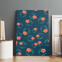 Hawaii Monstera Canvas Wall Art Hibiscus Flowers Simple Style - Polynesian Pride
