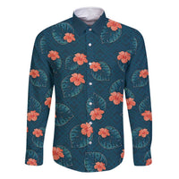 Hawaii Monstera Family Matching Mermaid Dress and Hawaiian Shirt Hibiscus Flowers Simple Style - Polynesian Pride